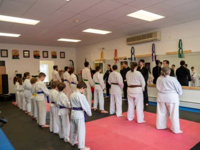 Students in black belt ceremony